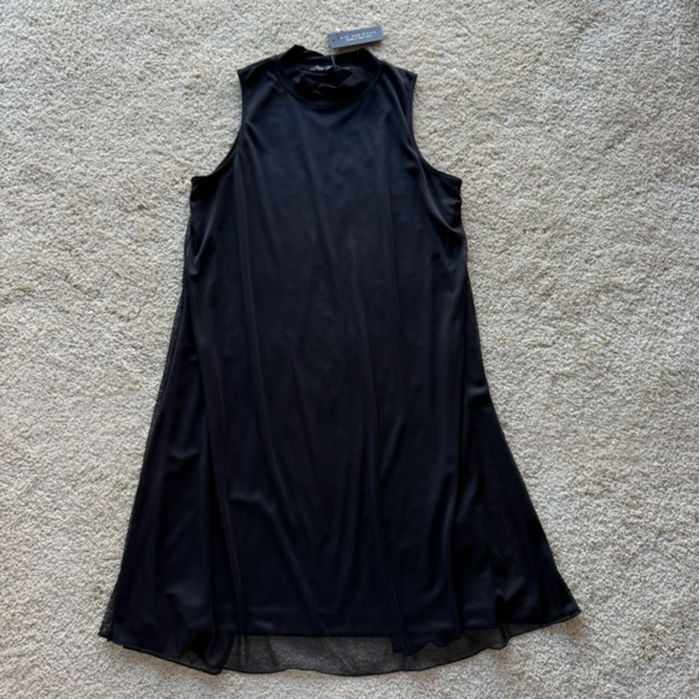 Nik and Nash NWT Black Layered Mesh Overlay Dress Made in USA Size M